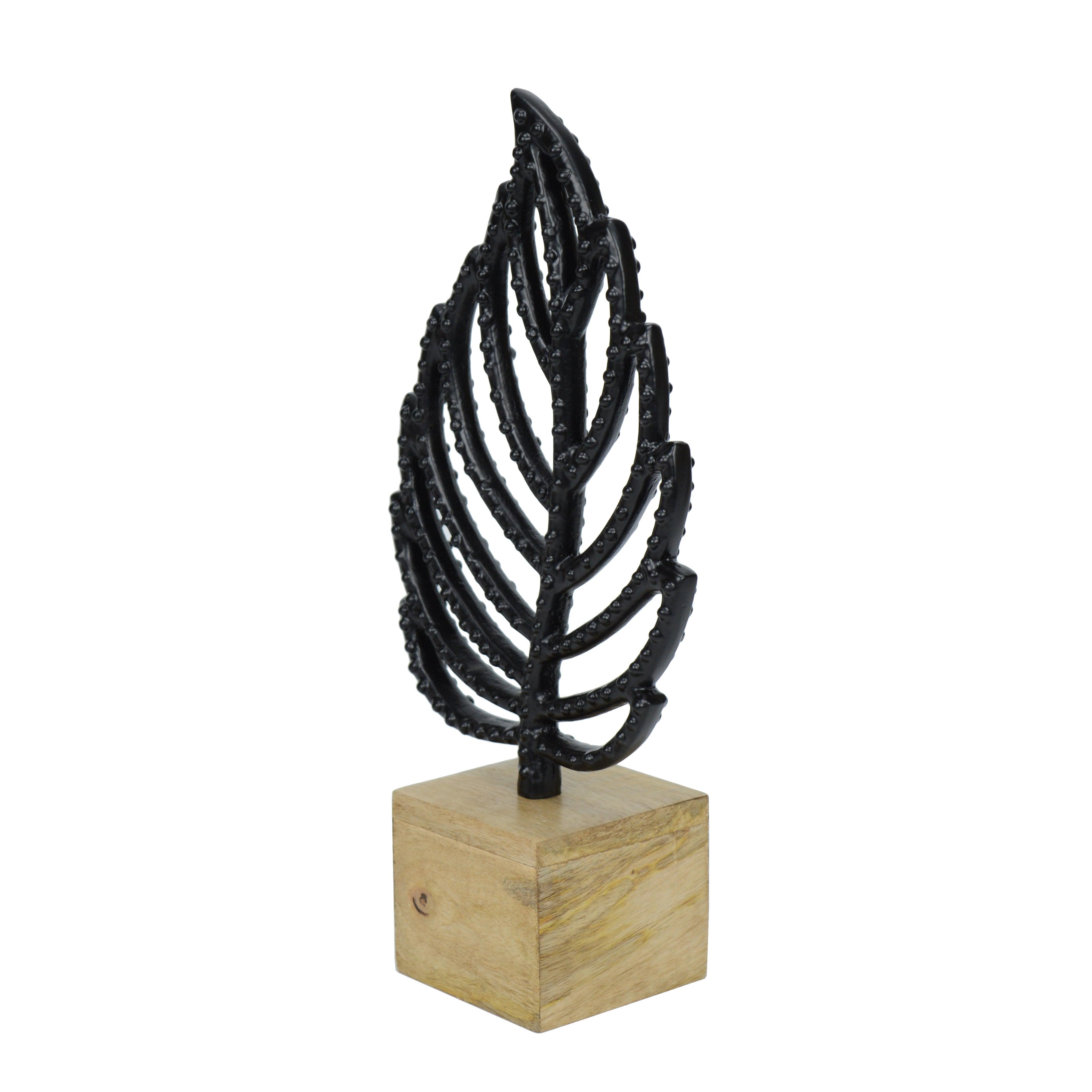 Autumn Breeze Black Leaf Sculpture