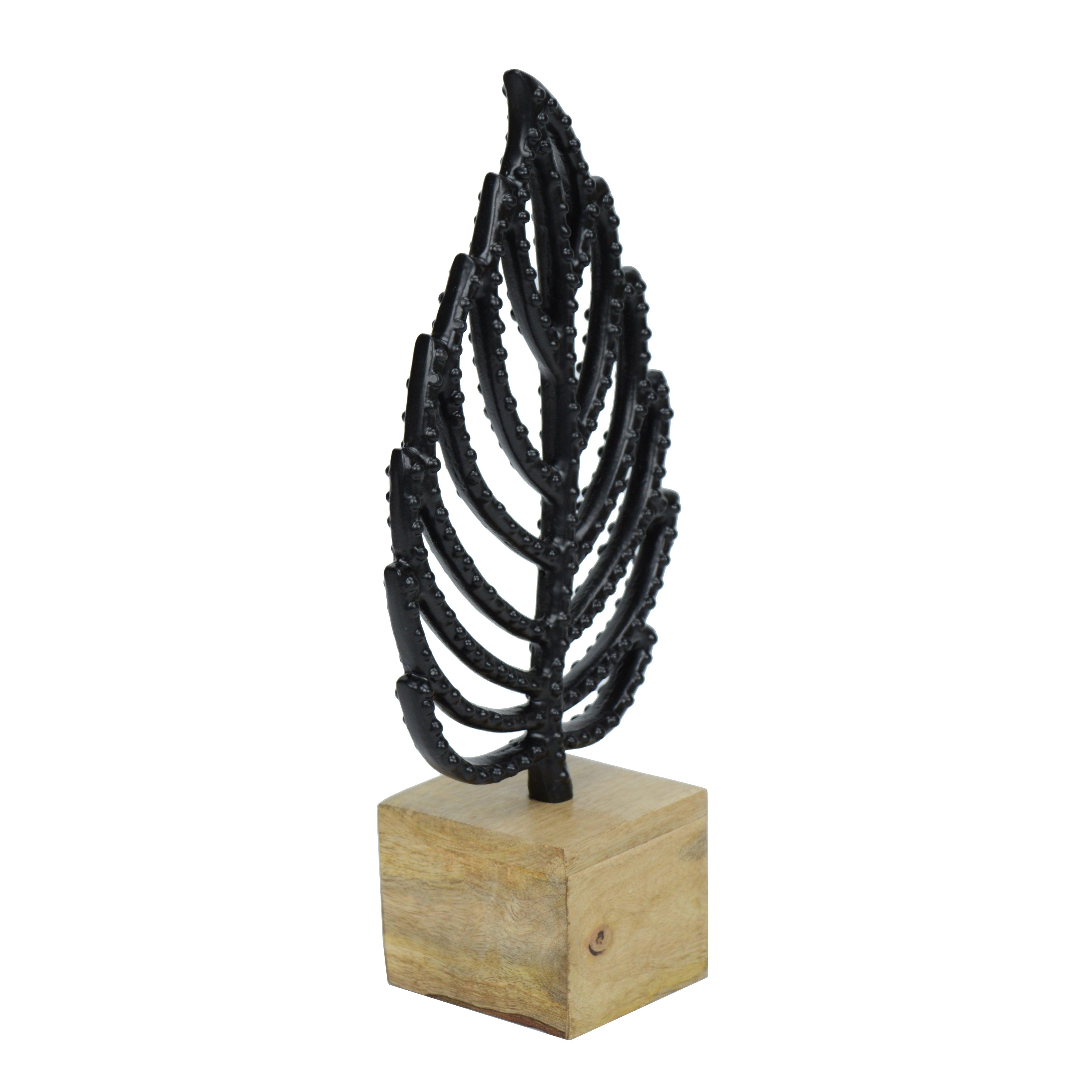 Autumn Breeze Black Leaf Sculpture