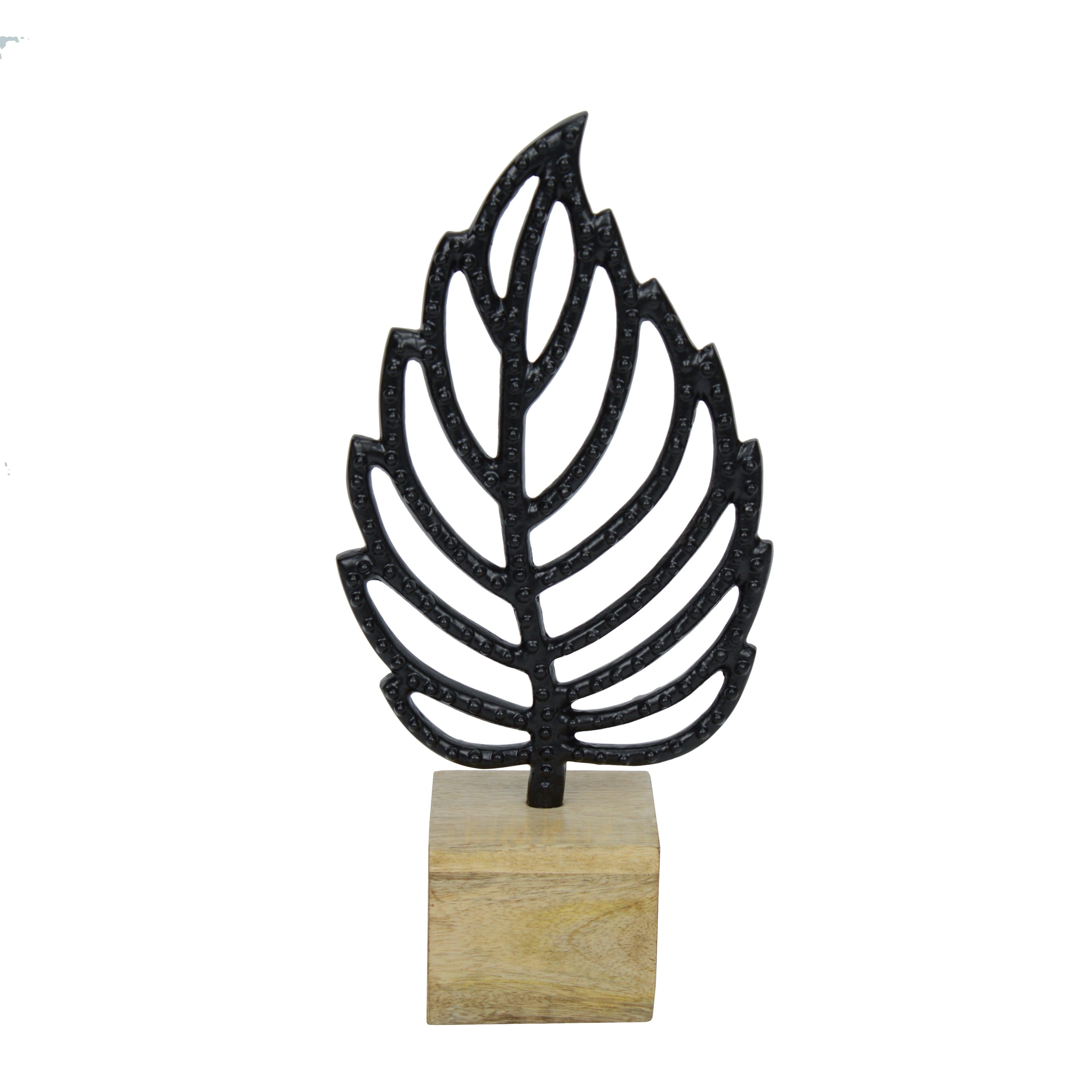 Autumn Breeze Black Leaf Sculpture