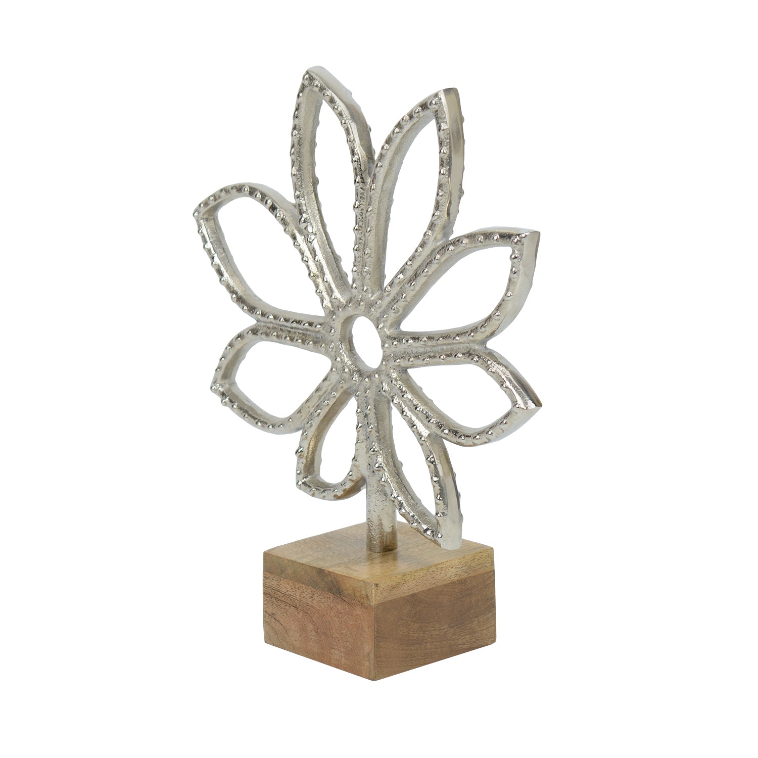 Luminous Silver Flower Decor Showpiece