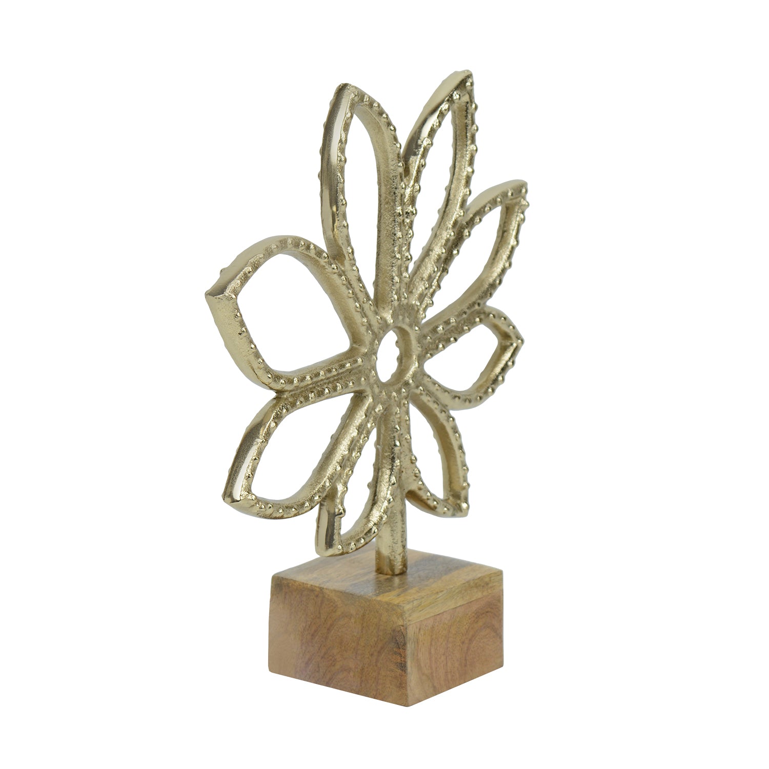 Luminous Gold Flower Decor Showpiece