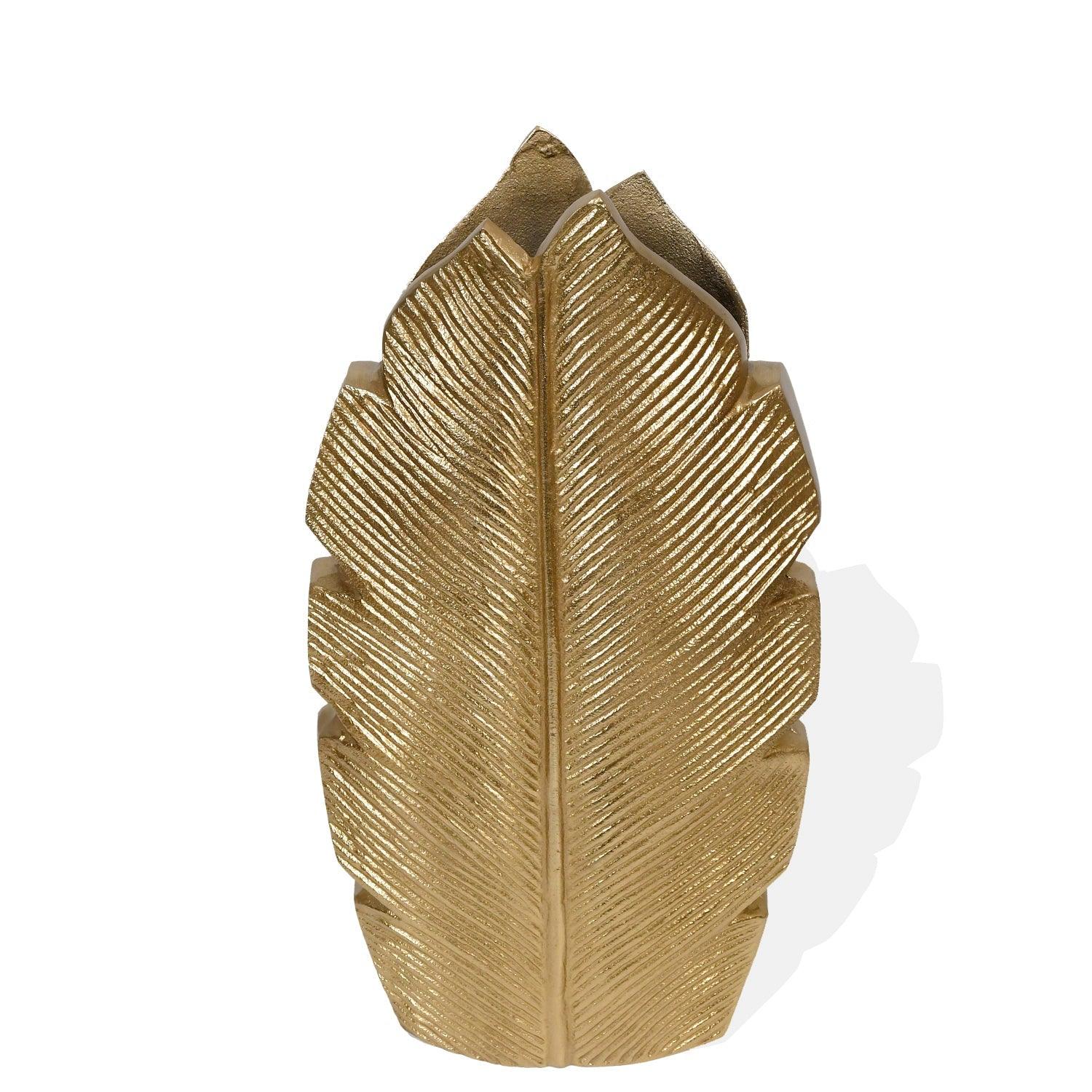 Tropic Gold Leaf Flower Vase - Medium