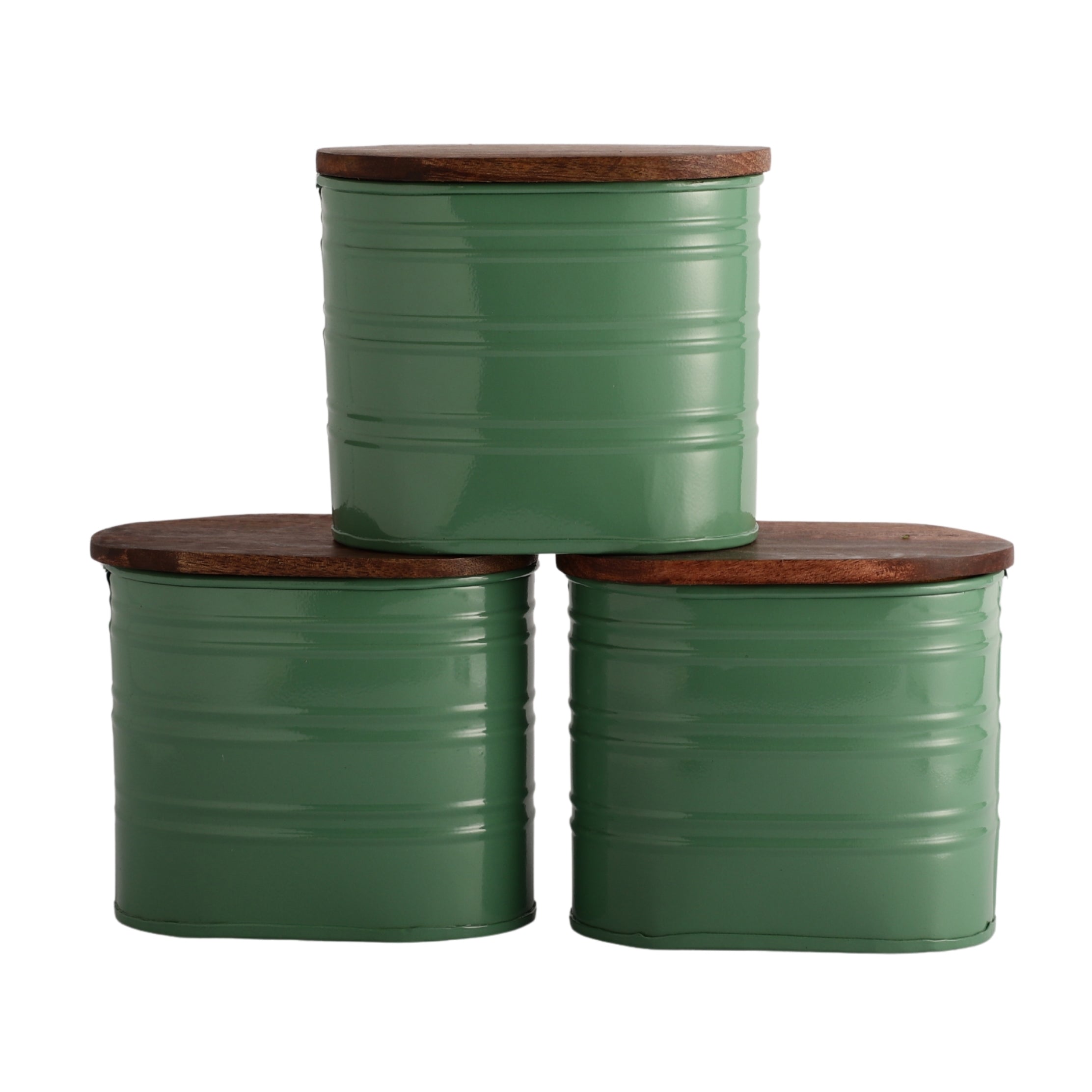 Green Rustoria StorageTea Sugar Coffee Jar Set