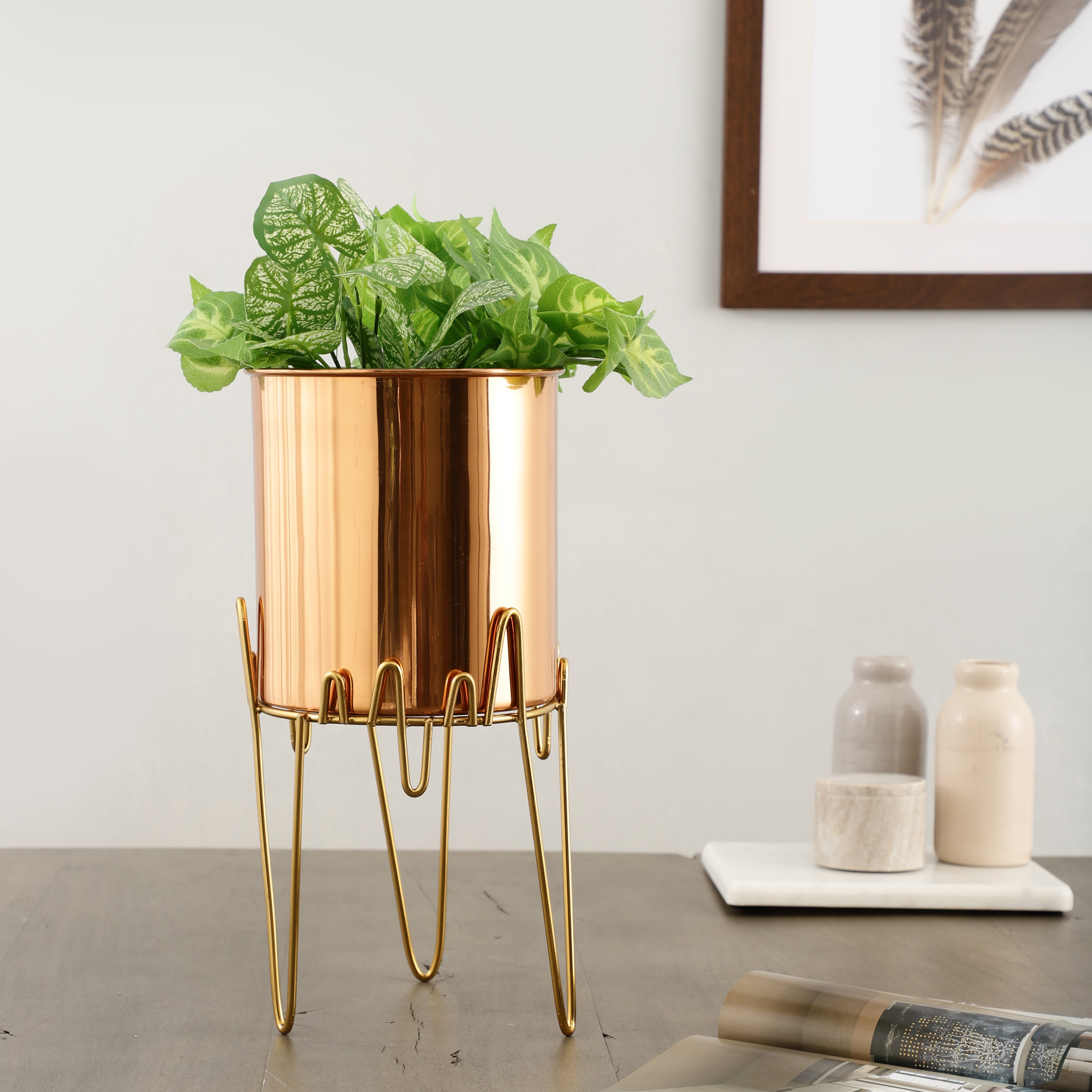 ZigZag Oasis Stainless Steel Copper Planter