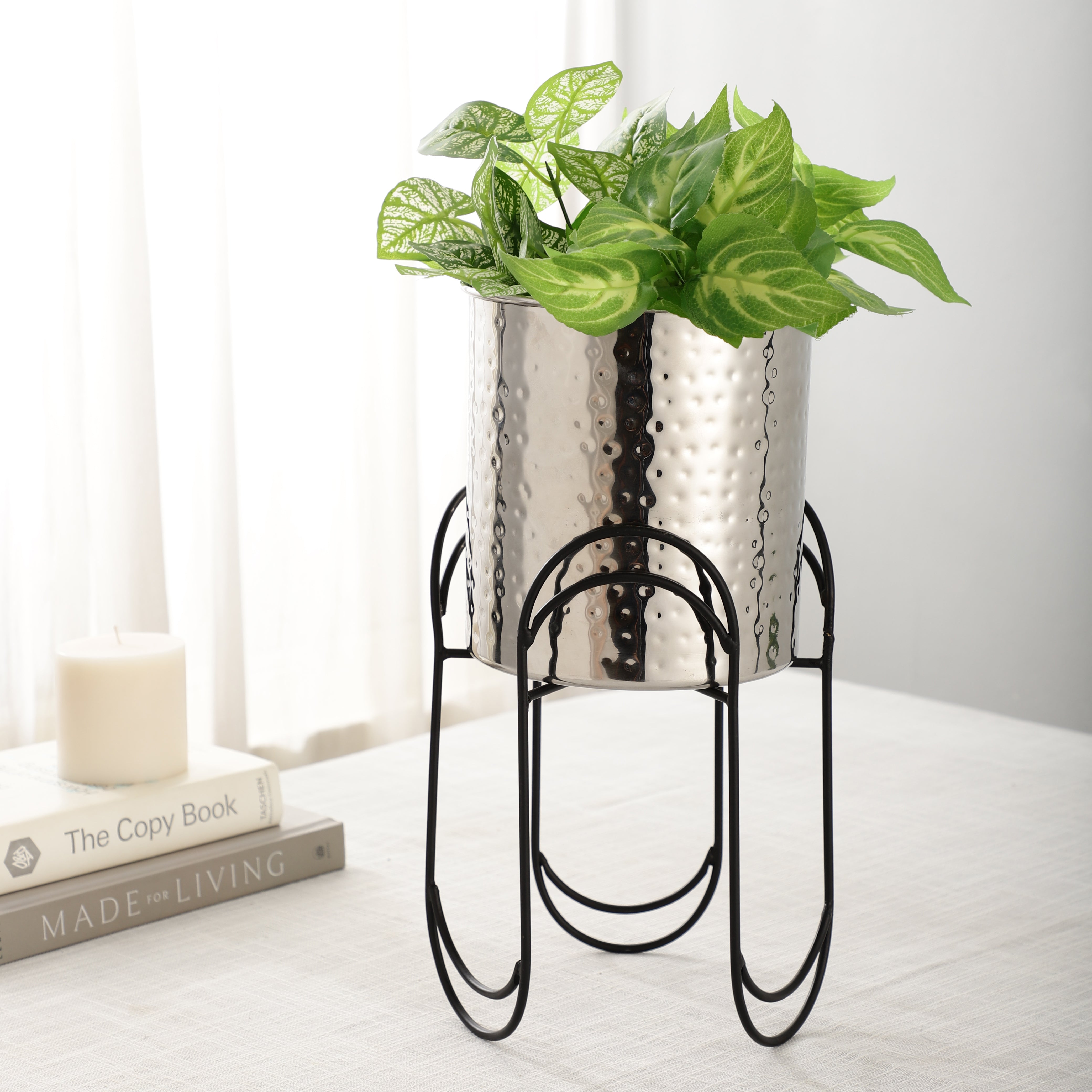 stainless steel pot planter WaveLine Stainless Steel Planter – Maison Modern