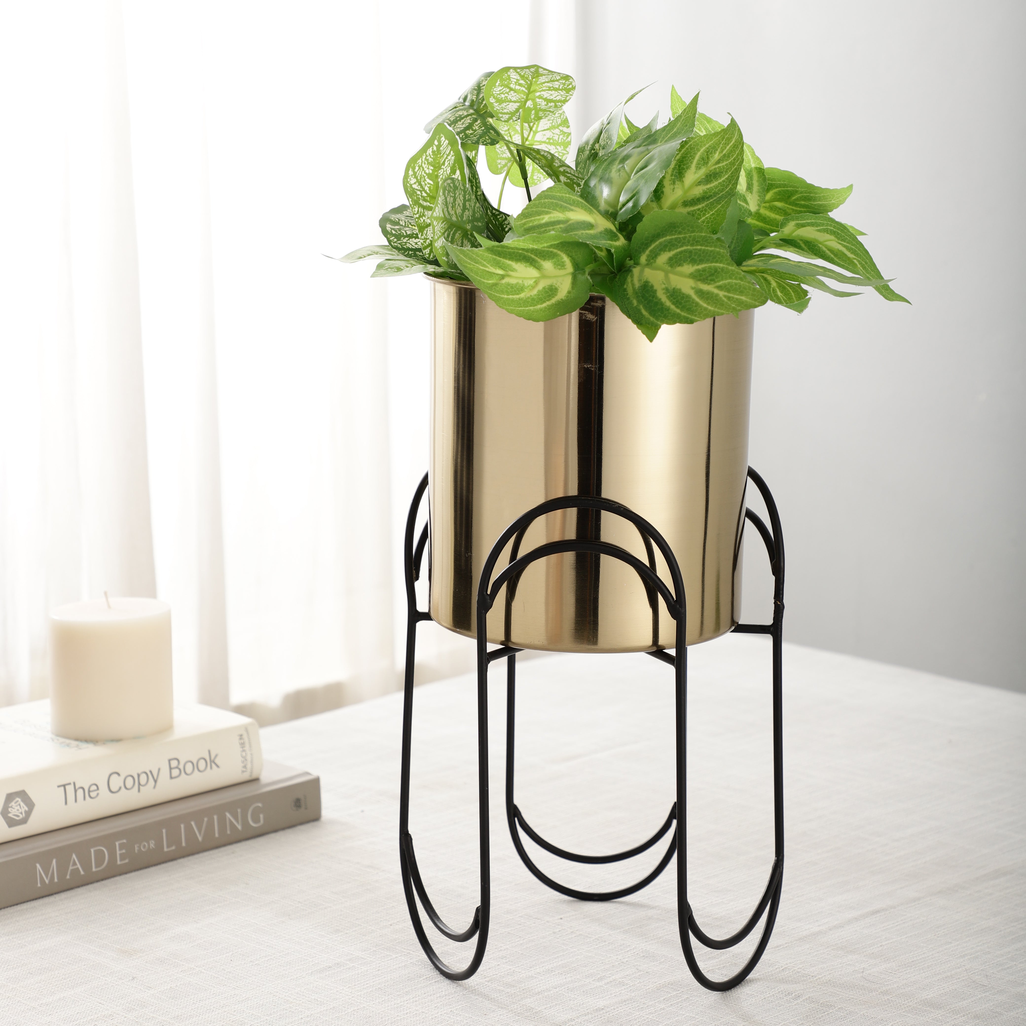 Trifecta Stainless Steel Gold Planter