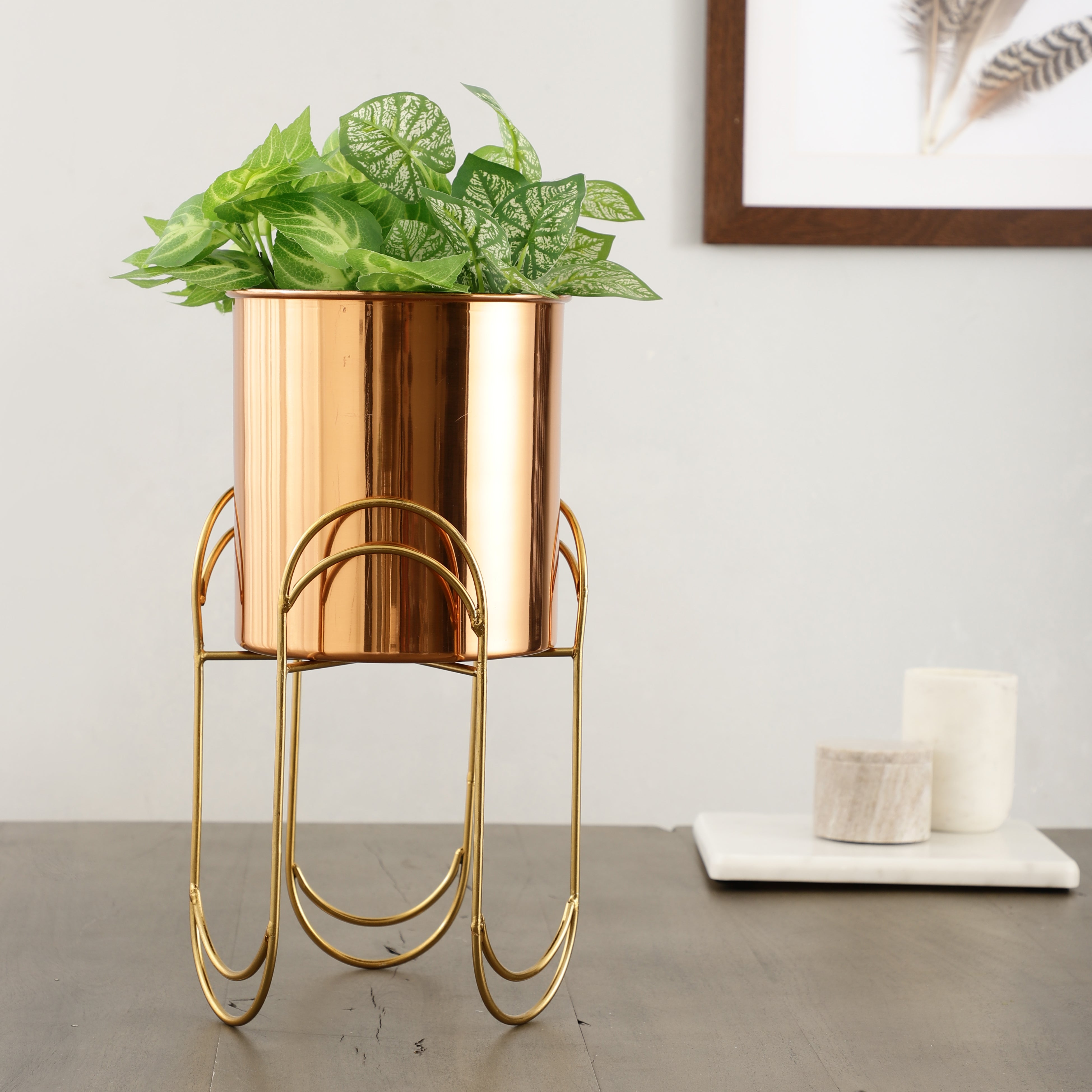 TriPedal Stainless Steel Copper Planter